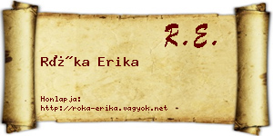 Róka Erika névjegykártya